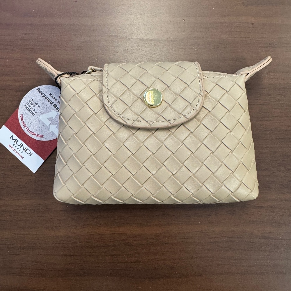 Mundi Tan Woven Clutch